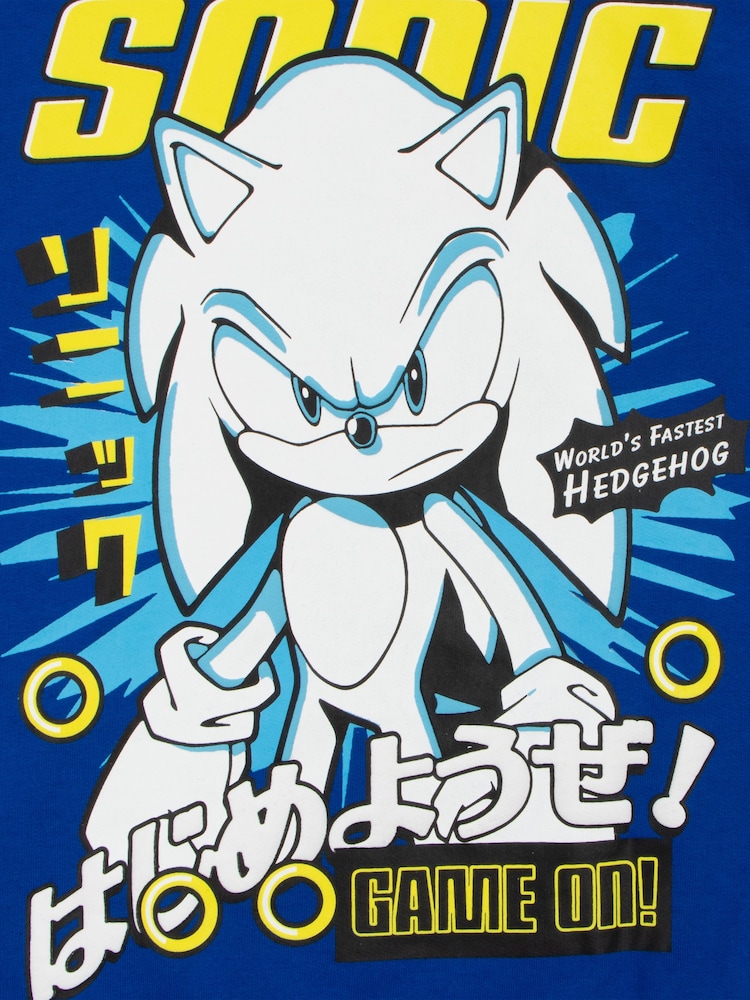 Character Blue 100% Cotton Sonic Hoodie - Image 5 of 5