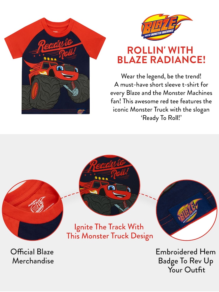 Character Blue 100% Cotton Blaze and The Monster Machines T-Shirt - Image 5 of 5