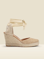 Sosandar Natural Perla Suede Valenciana Wedge Espadrilles - Image 2 of 3