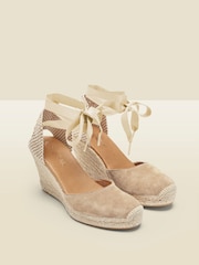 Sosandar Natural Perla Suede Valenciana Wedge Espadrilles - Image 3 of 3