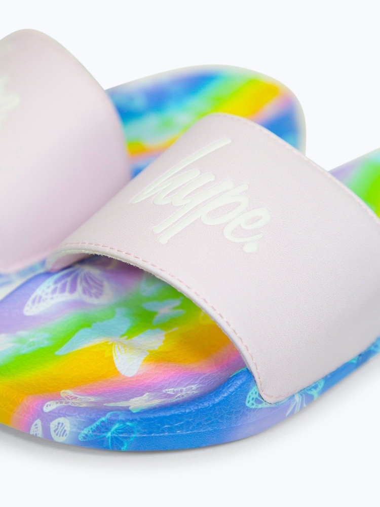 Hype. Girls Multi Strobe Butterfly Script Sliders - Image 5 of 7