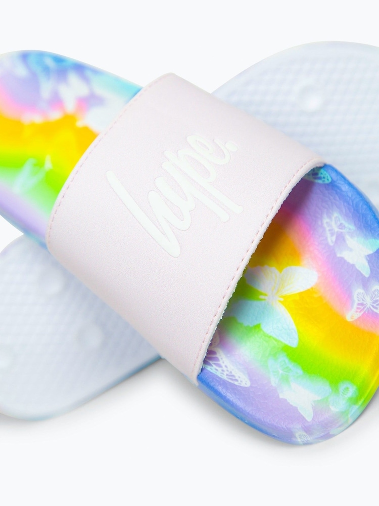 Hype. Girls Multi Strobe Butterfly Script Sliders - Image 6 of 7