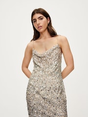 Ombre Mink Brown Mini Sequin Cami Dress - Image 3 of 7