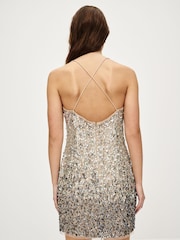 Ombre Mink Brown Mini Sequin Cami Dress - Image 4 of 7
