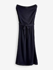 Navy Blue Sleeveless Knot Shoulder Column Maxi Dress - Image 4 of 5