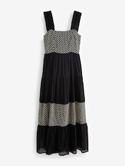 Black Crochet Detail Tiered Maxi Dress - Image 5 of 6