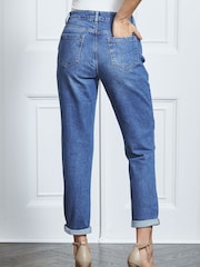 Sosandar Blue Denim Tall Slim Leg Mom Jeans - Image 3 of 5