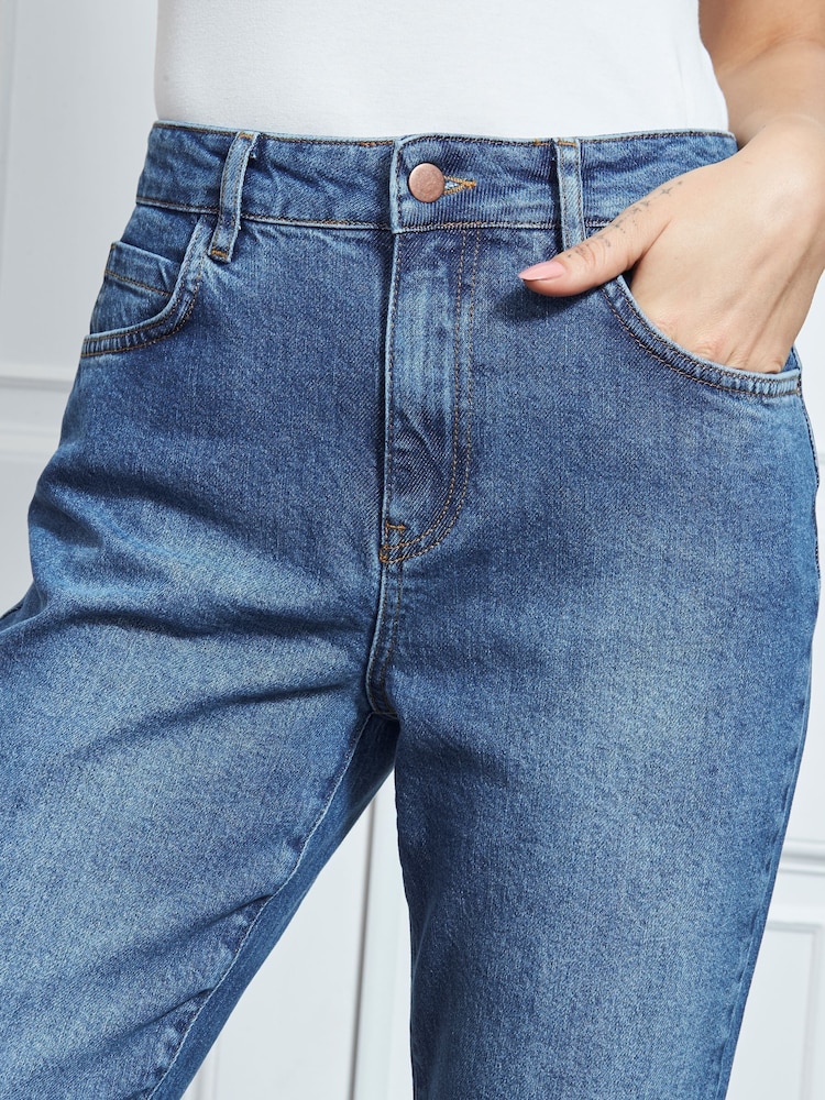 Sosandar Blue Denim Tall Slim Leg Mom Jeans - Image 5 of 5
