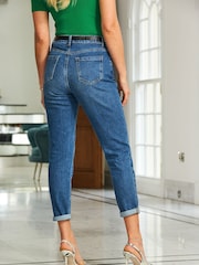 Sosandar Light Blue Slim Leg Mom Jeans - Image 3 of 6