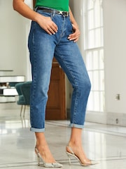 Sosandar Light Blue Slim Leg Mom Jeans - Image 5 of 6