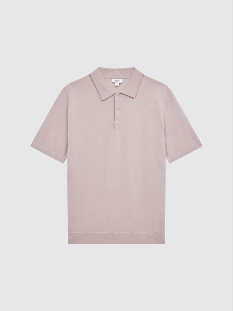 Reiss Stone Blair Merino Press Stud Polo T-Shirt - Image 2 of 6