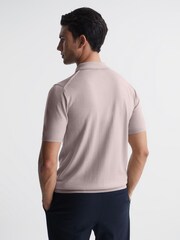 Reiss Stone Blair Merino Press Stud Polo T-Shirt - Image 5 of 6