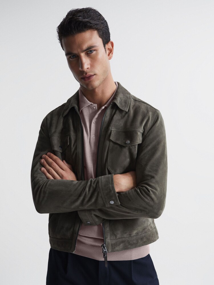 Reiss Stone Blair Merino Press Stud Polo T-Shirt - Image 6 of 6