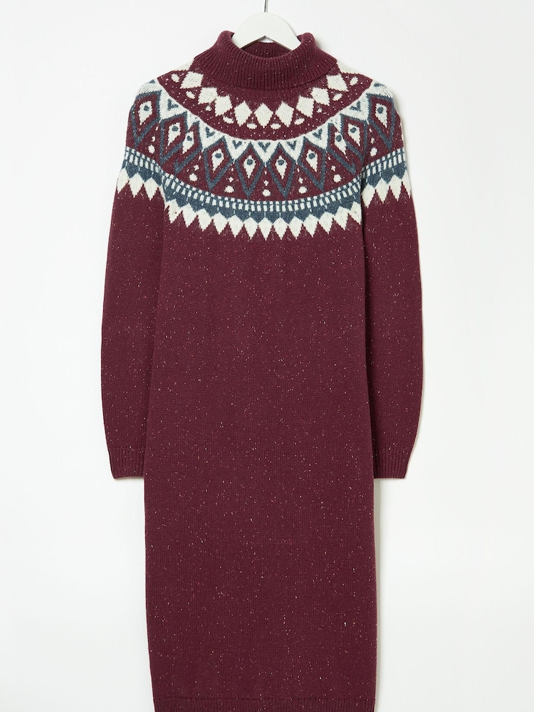 FatFace Purple Francis Fairisle Pattern Knitted Dress - Image 1 of 5 FatFace Purple Francis Fairisle Pattern Knitted Dress - Image 1 of 5
