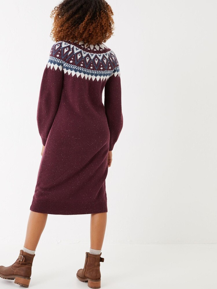 FatFace Purple Francis Fairisle Pattern Knitted Dress - Image 2 of 5 FatFace Purple Francis Fairisle Pattern Knitted Dress - Image 2 of 5