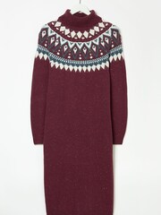 FatFace Purple Francis Fairisle Pattern Knitted Dress - Image 4 of 5