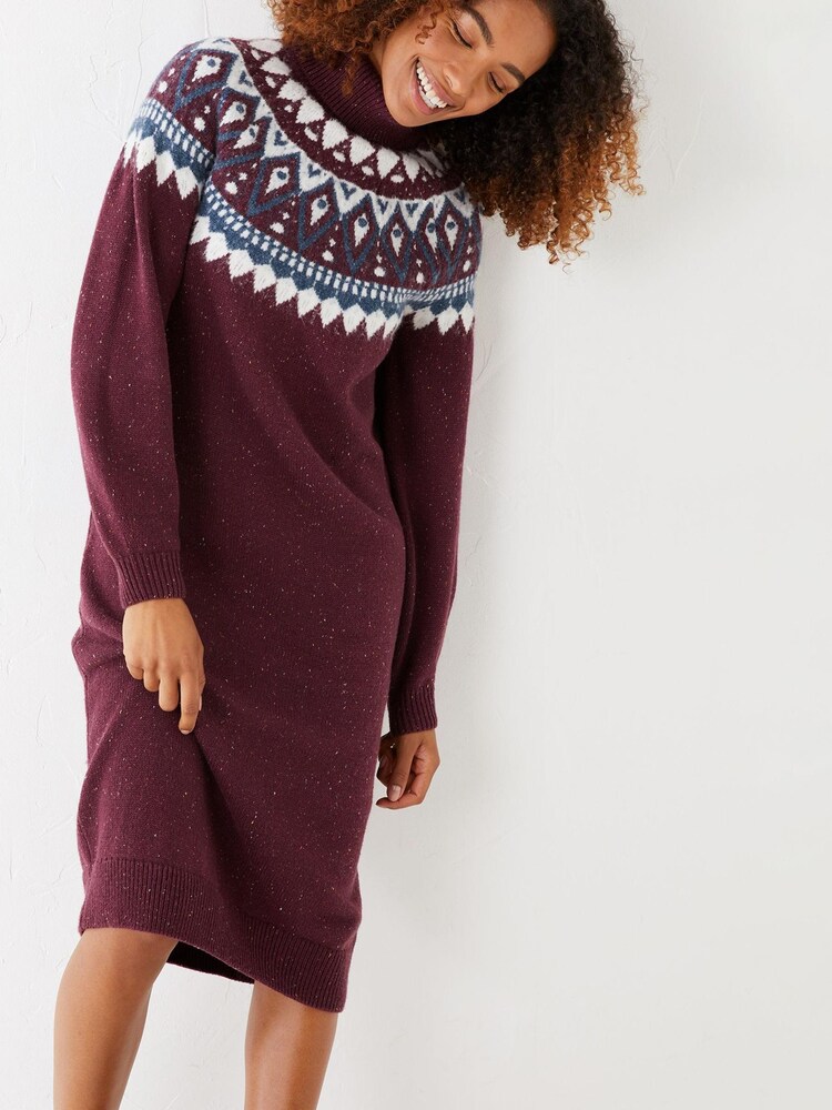 FatFace Purple Francis Fairisle Pattern Knitted Dress - Image 5 of 5 FatFace Purple Francis Fairisle Pattern Knitted Dress - Image 5 of 5