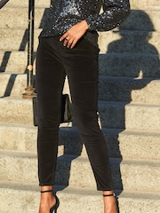 Sosandar Black Tall Velvet Skinny Jeans - Image 1 of 4