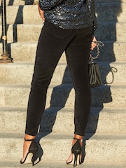 Sosandar Black Denim Tall Velvet Skinny Jeans - Image 3 of 4