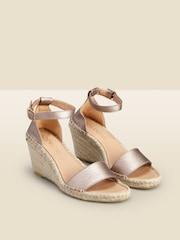 Sosandar Gold Poesy Sandal Weddge Espadrilles - Image 2 of 4