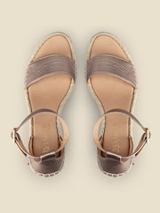 Sosandar Gold Poesy Sandal Weddge Espadrilles - Image 3 of 4