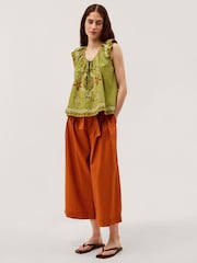 Monsoon Orange Sofia Poplin Trousers - Image 4 of 5