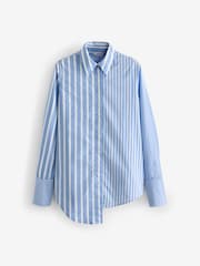 Blue Asymetric Hem Stripe Shirt - Image 5 of 6