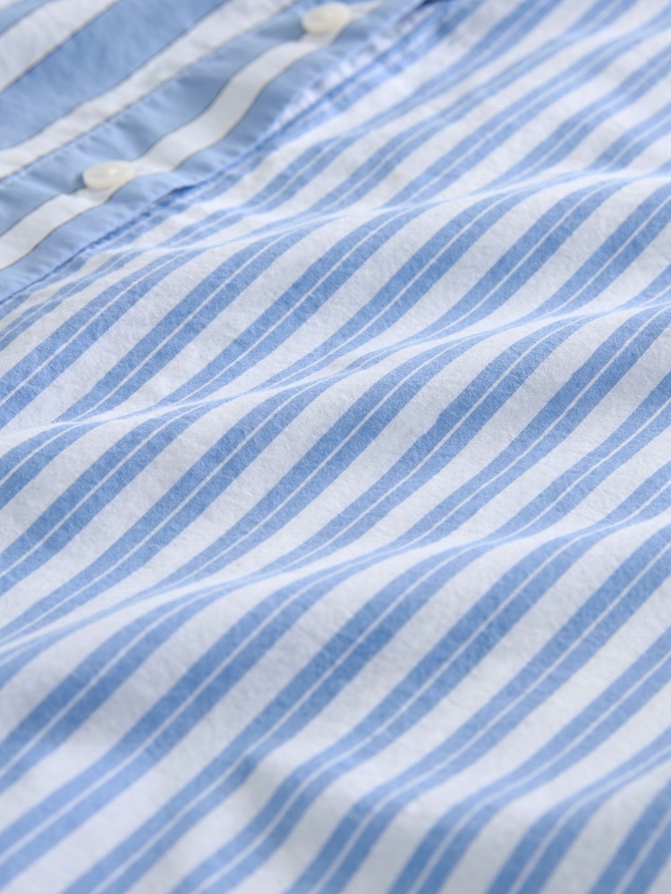 Blue Asymetric Hem Stripe Shirt - Image 6 of 6