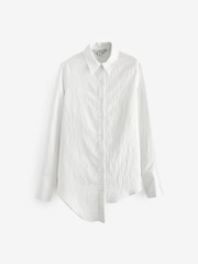 White Asymetric Hem Stripe Shirt - Image 4 of 5
