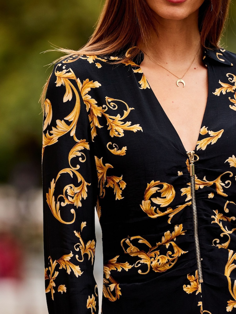 Sosandar Black Midi Shirt Dress - Image 4 of 4 Sosandar Black Midi Shirt Dress - Image 4 of 4