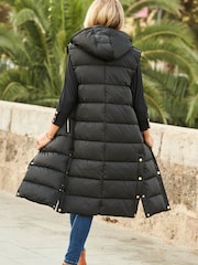 Sosandar Black Longline Padded Gilet - Image 5 of 5