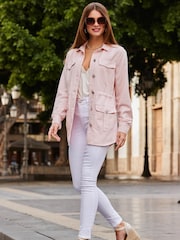 Sosandar Pink Tencel Utility Jacket - Image 4 of 5