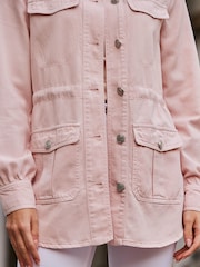 Sosandar Pink Tencel Utility Jacket - Image 5 of 5