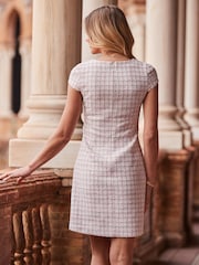 Sosandar Pink Boucle Shift Dress - Image 2 of 5