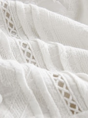 White Short Sleeve Broderie Square Neck Blouse - Image 6 of 6