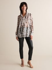 Ecru Tie Dye Sheer Long Sleeve Shirt - Image 2 of 6
