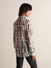 Ecru Tie Dye Sheer Long Sleeve Shirt - Image 3 of 6