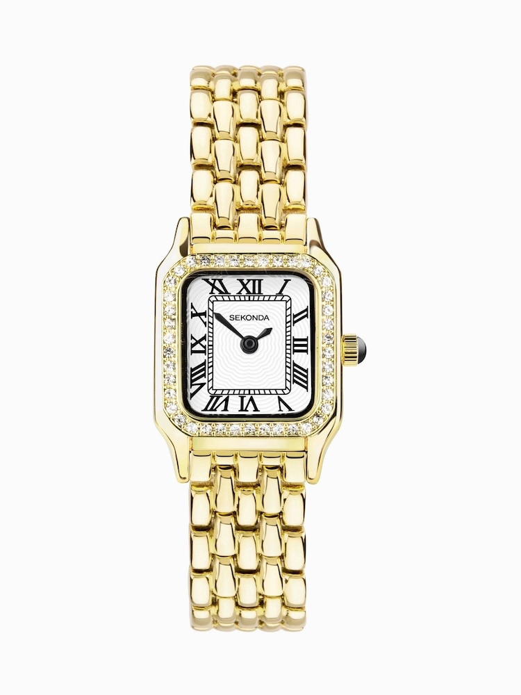 Sekonda Womens Monica 20mm Analogue Gold Tone Watch With Case And Alloy Bracelet With White Dial - Image 2 of 6