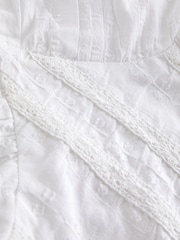 White Tie Side Puff Long Sleeve Crop Blouse - Image 6 of 6