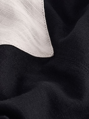 Black Linen Blend Hanky Hem Midi Dress - Image 2 of 6