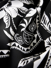 Black/White One Shoulder Cut Out Midi Dress - Image 6 of 6