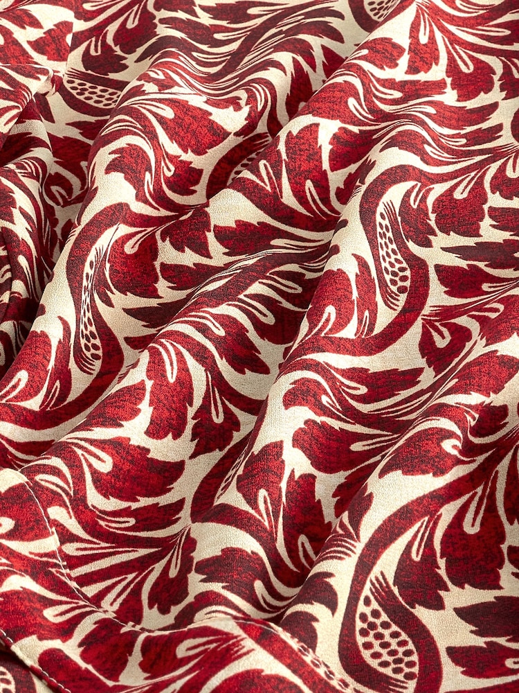 Red/Ecru Leaf Print - Image 6 of 6