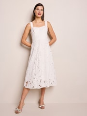 White Floral Lace Dress - Image 1 of 6