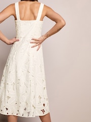 White Floral Lace Dress - Image 3 of 6