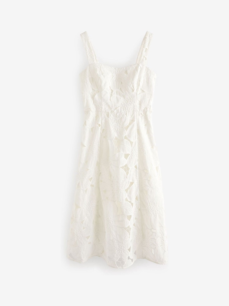 White Floral Lace Dress - Image 6 of 6