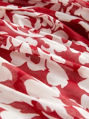Red/White Sleeveless Ruffle Lace Insert Maxi Dress - Image 6 of 6
