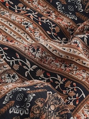 Brown/Black Tile Print Tie Front Cami Midi Dress - Image 7 of 7