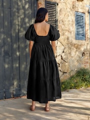 Black Puff Sleeve Maxi Dress - Image 2 of 6