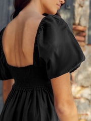 Black Puff Sleeve Maxi Dress - Image 4 of 6