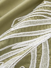 Khaki Green Embroidered Palm Print Trousers - Image 6 of 6